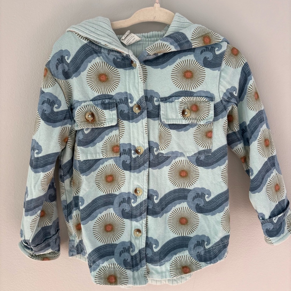 Kate Quinn Kids Blue Wave Patterned Shirt